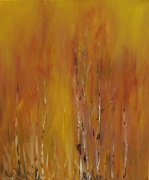 Birch Landscape painting - Ioan Popei Birch Landscape art painting